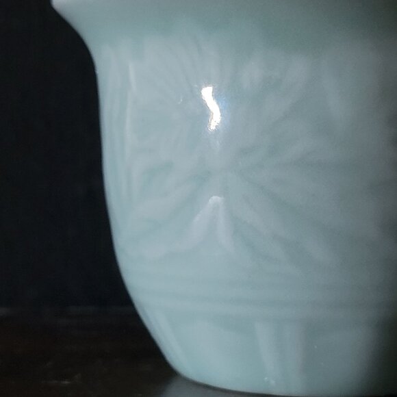 Vtg Jade Cherry Blossom Bonsai In Celadon Pot, Chinoiserie Flower, Asian Decor - Picture 6 of 7